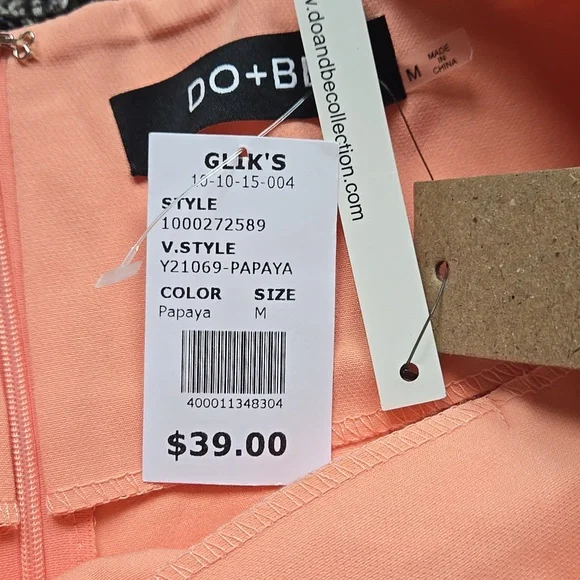 DO+BE Coral / Papaya Pink Women's Skorts / Shorts Size Medium NWT - Picture 3 of 5